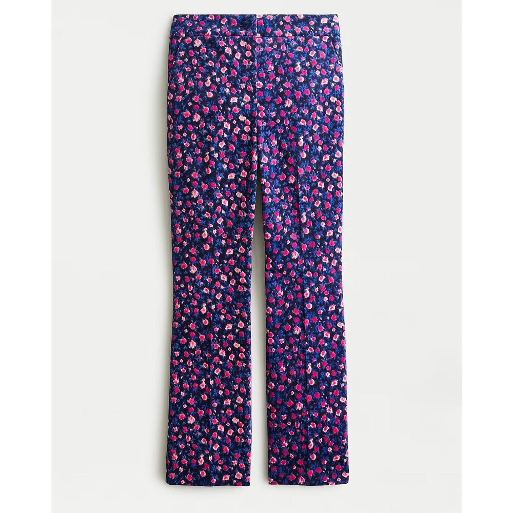 J.Crew "Dotted Floral" Kickout Cord Pant Stretch Straight Leg  - Size 6